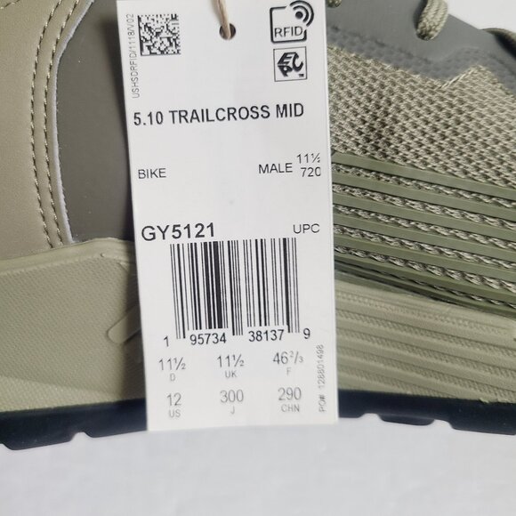NEW Adidas Five Ten 5.10 Trail Cross Mid Pro Flat Shoes GY5121 Size 12 Green main image 9